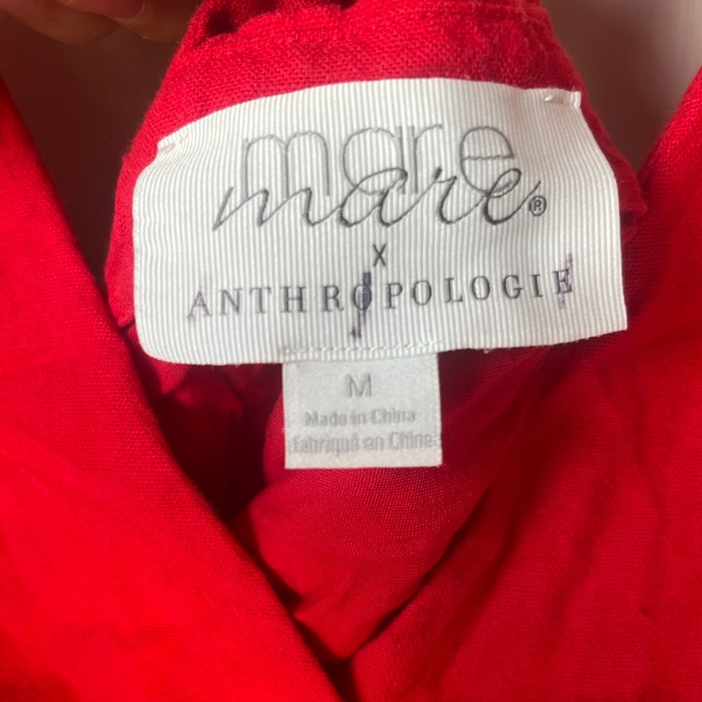 Anthropologie Red Cropped Button Tank - Picture 4 of 4